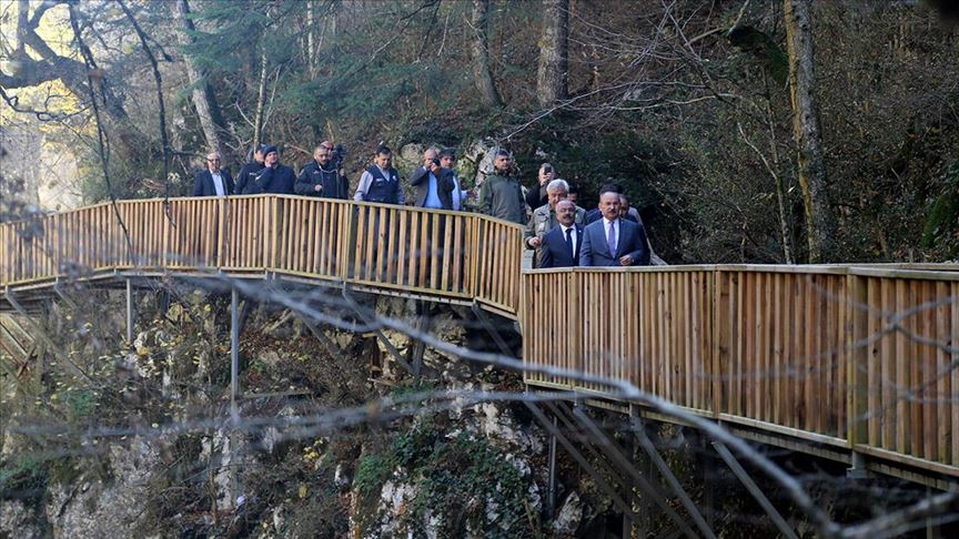 Suspended Wooden Bridge Opening in Turkey