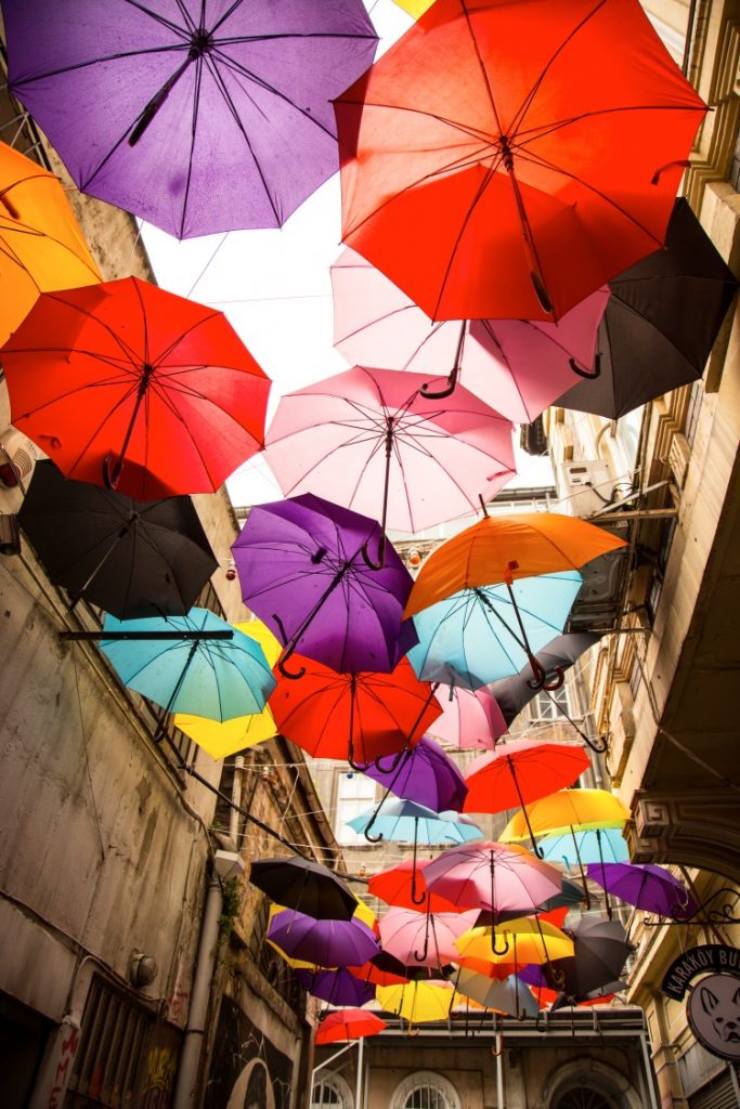 Umbrellas Street in Kadikoy Istanbul